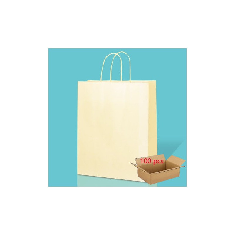 Coloured Kraft Paper Carrier Bags with Twisted Handles PLAIN CARRIER