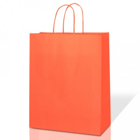 Coloured Kraft Paper Carrier Bags With Twisted Handles Plain New Fondo Kraft Bianco